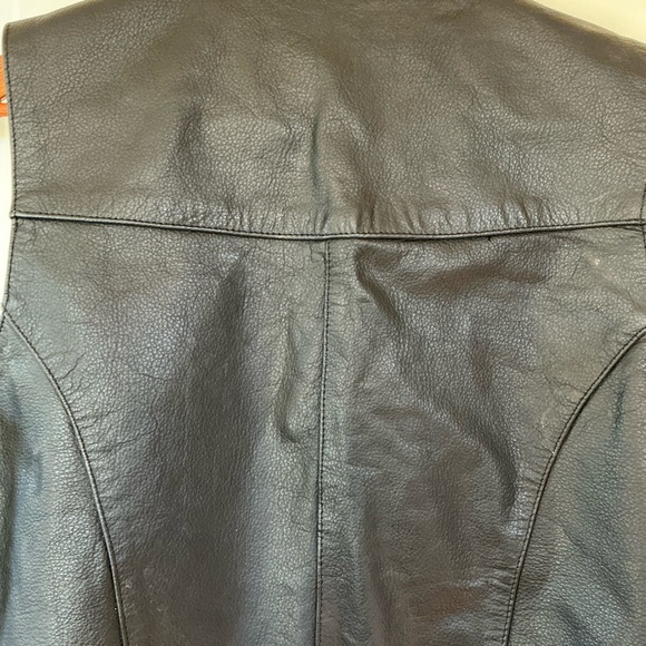 Women’s Black Leather Motorcycle Vest XL - Picture 4 of 9